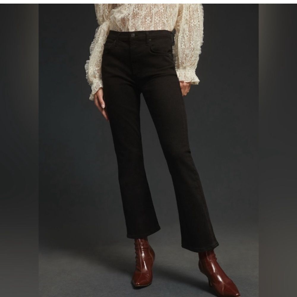 NWT Citizens Isola Velvet Cropped Boot Jeans Black size 31